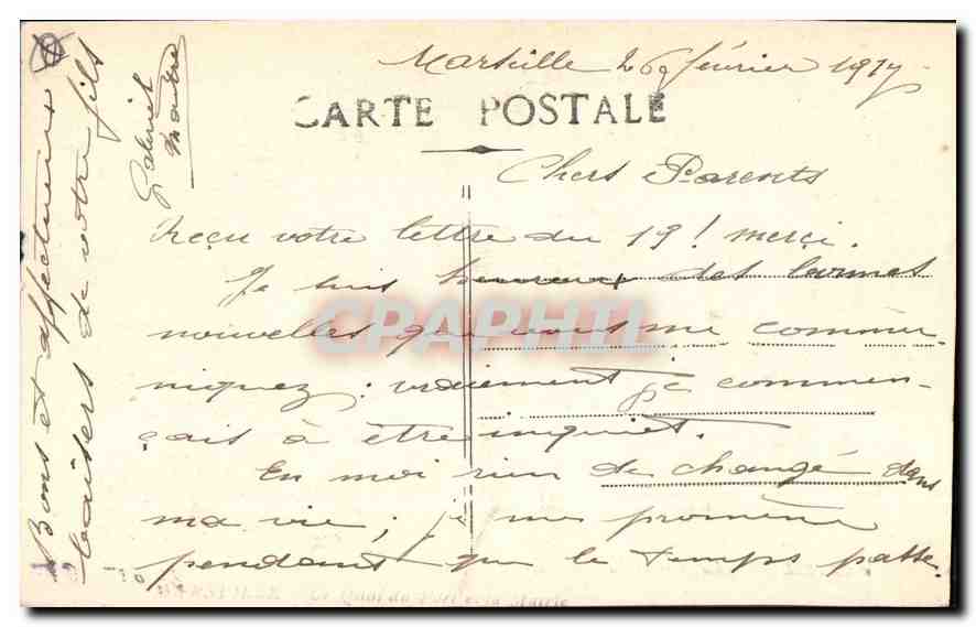 CPA Marseille la rue de la Republique  — Verso