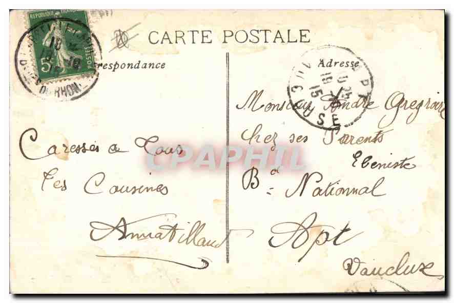 CPA Marseille rue de la Republique  — Verso