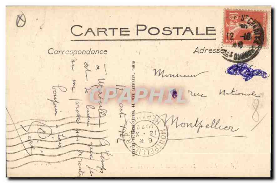 CPA Marseille la rue de la Republique  — Verso