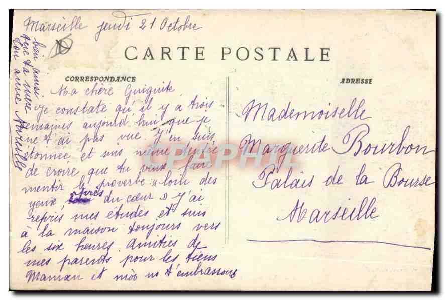 CPA Marseille la rue de la Republique  — Verso
