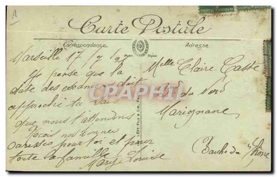 CPA Marseille la rue de la Republique  — Verso