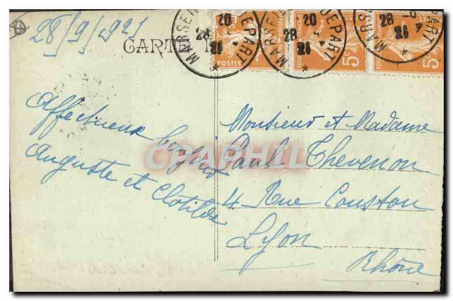 CPA Marseille rue de la Republique  — Verso