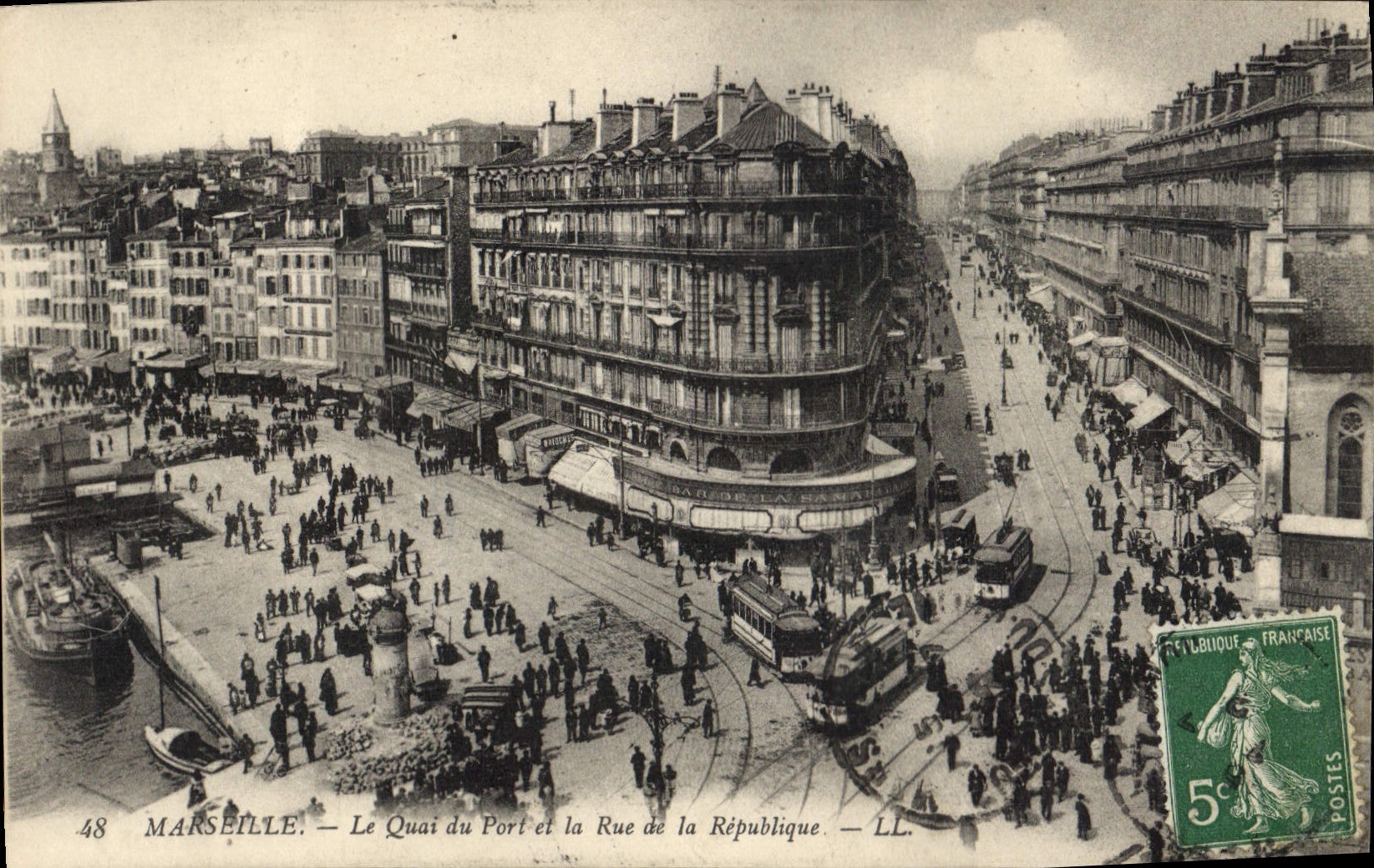 Marseille — Le Quai du Port et la Rue de la République — LL. n°48