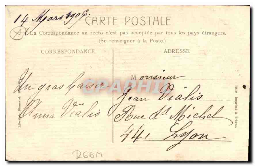 CPA Marseille rue de la Republique et Quai du Port  — Verso