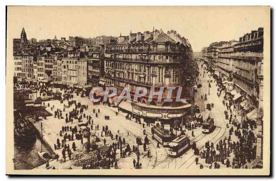 CPA Marseille le Quai du Port et la rue de la Republique 
