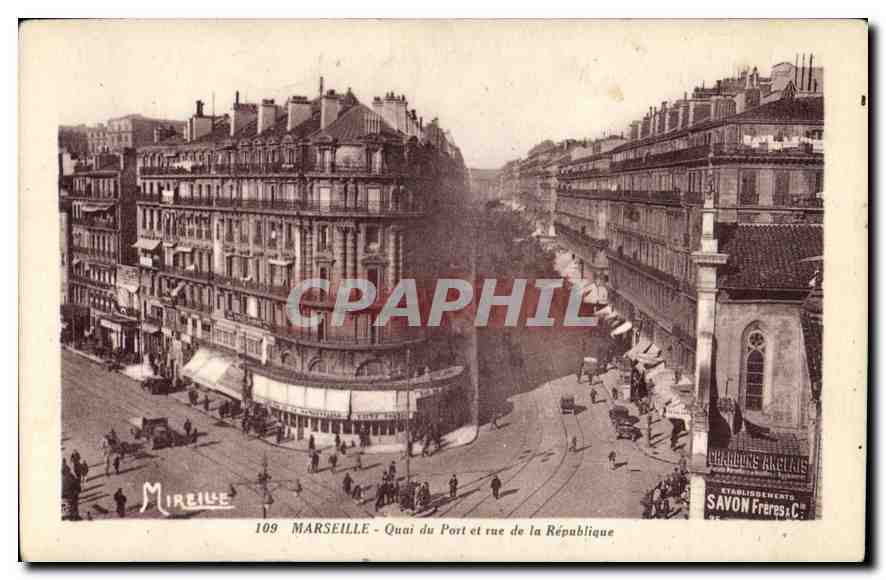CPA Marseille Quai du Port et rue de la Republique 