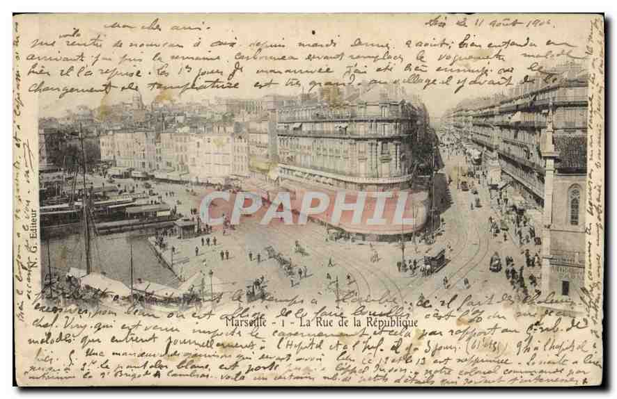 CPA Marseille la rue de la Republique 
