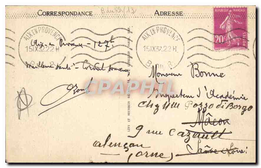 Aix-en-Provence — Cathédrale Saint-Sauveur, le Portail — Éditeur L. L. — Rückseite