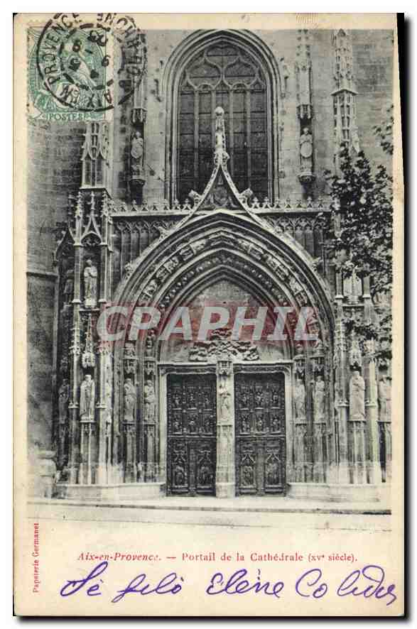CPA Aix en Provence Portail de la Cathedrale XV siecle 