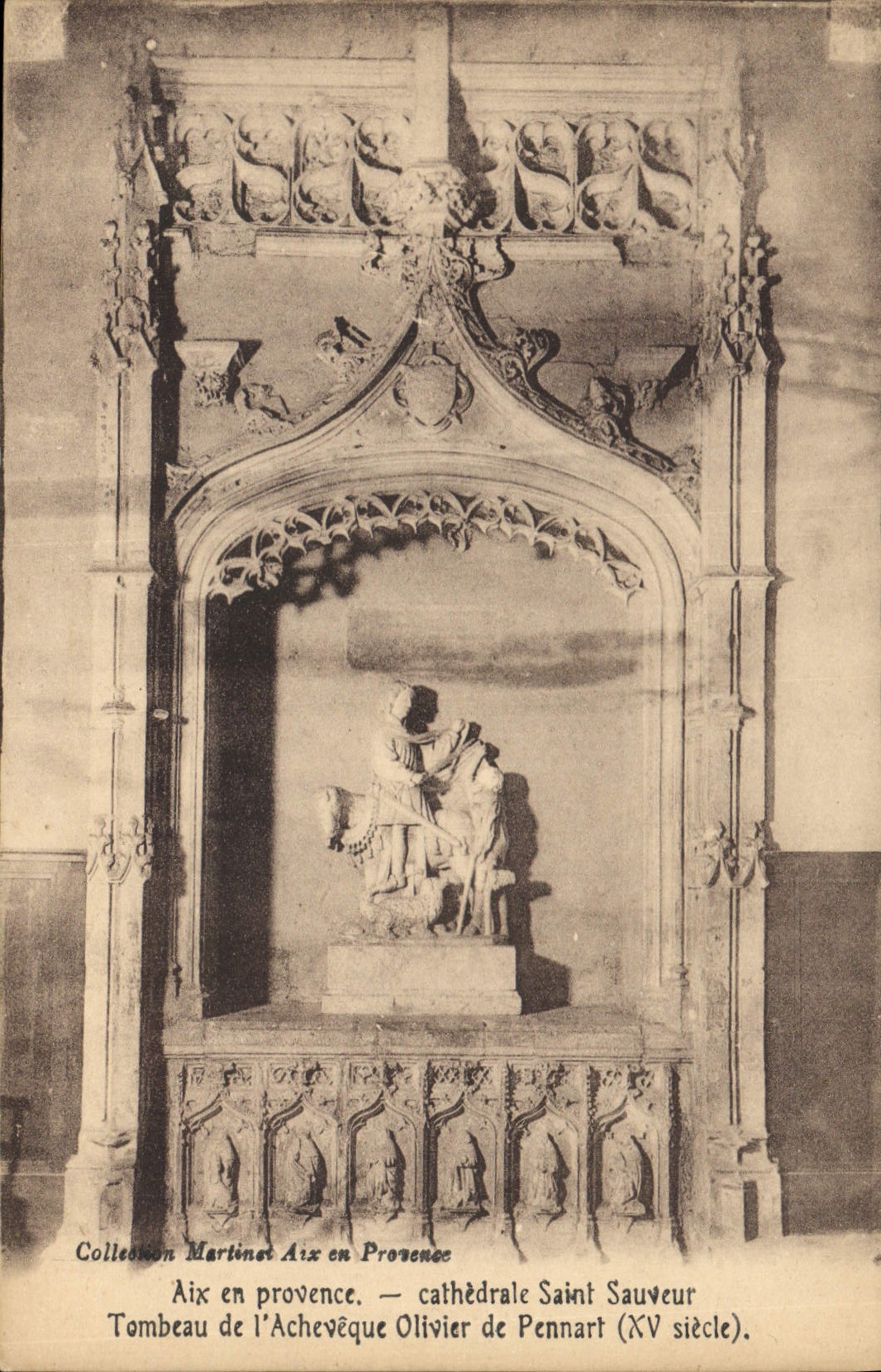Tombeau de l'archevêque Olivier de Pennart — cathédrale Saint Sauveur, Aix-en-Provence (XVe siècle) — Collection Martinat