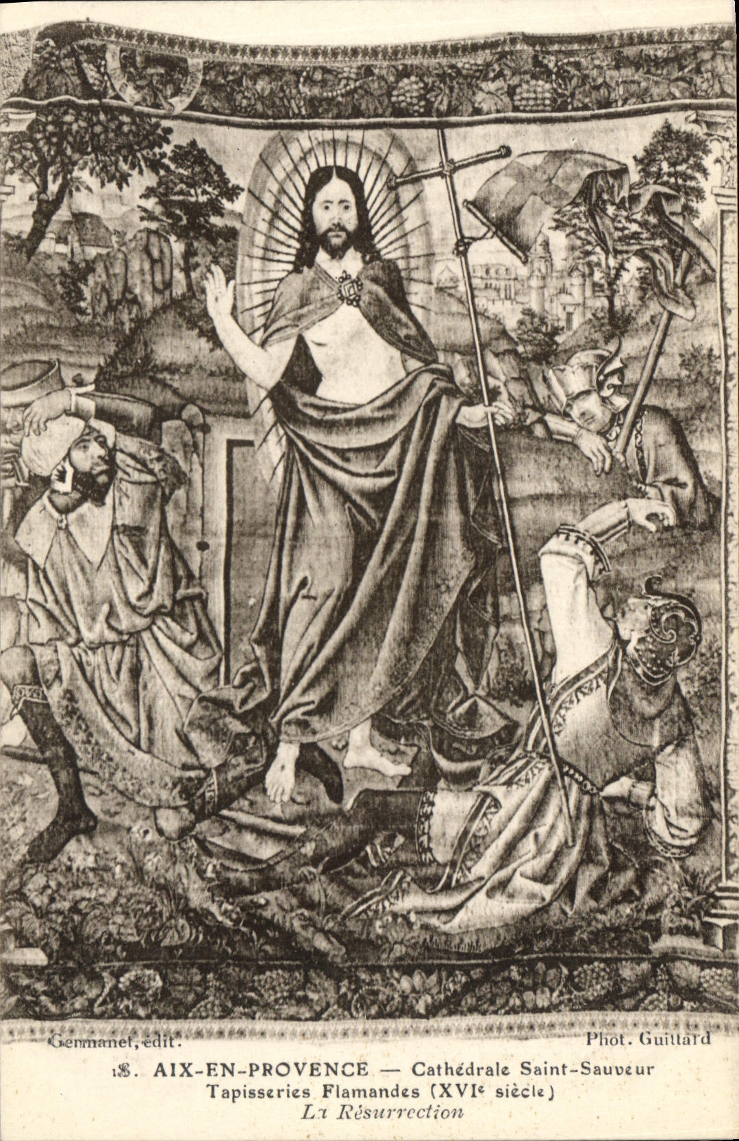 Aix-en-Provence — Cathédrale Saint-Sauveur — Tapisseries flamandes (XVIe siècle) — La Résurrection — Phot. Guittard — Germanet, édit.