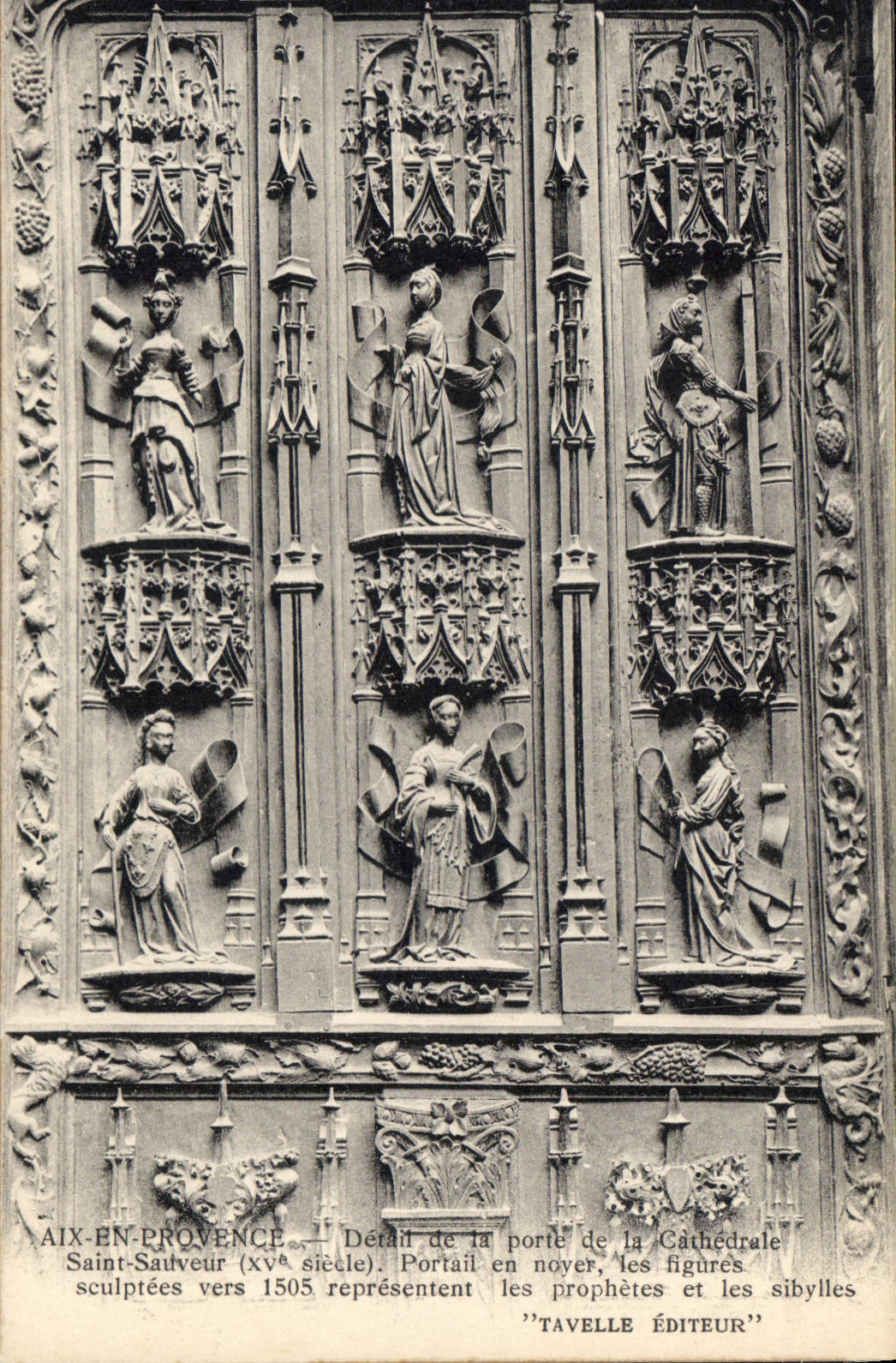 Aix-en-Provence — Détail de la porte de la Cathédrale Saint-Sauveur (xve siècle) — Tavelle Éditeur