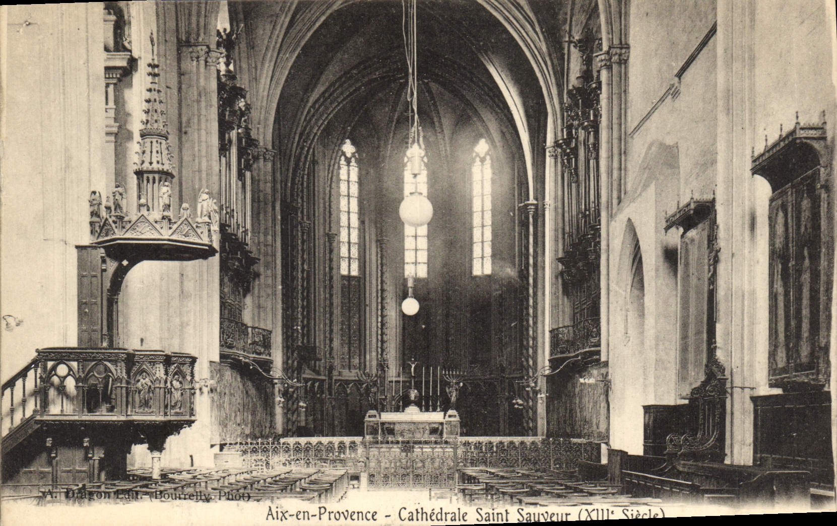 Aix-en-Provence - Cathédrale Saint Sauveur (XIIIe Siècle) — Vue intérieure — Y. Dragon Edt. (Boutrelle, Phot.)