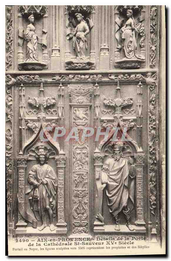 Aix-en-Provence — Détails de la Porte de la Cathédrale St-Sauveur XVe siècle — Édition Fuchs