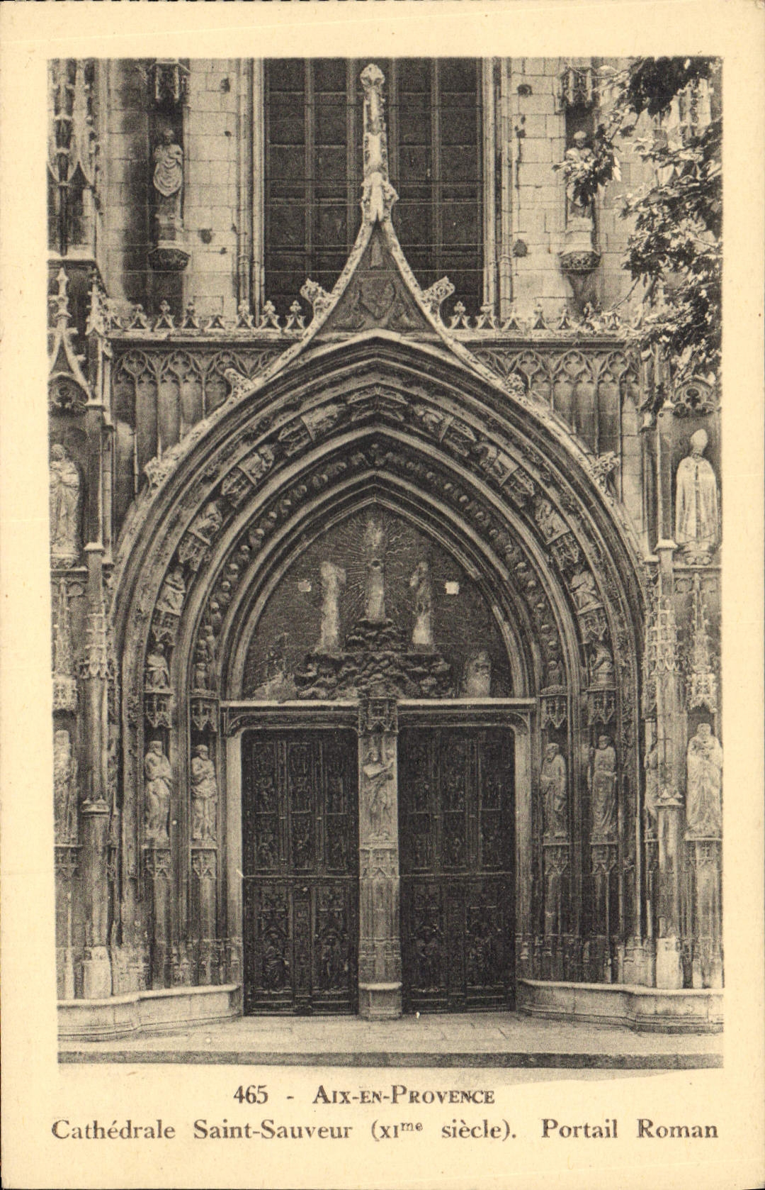 Aix-en-Provence — Cathédrale Saint-Sauveur, Portail Roman (XIème siècle) — Édition « La Cigogne », Marseille