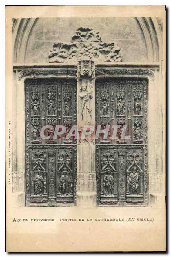 Aix-en-Provence — Portes de la cathédrale (XVe siècle) — Dragon & H. Bounielly