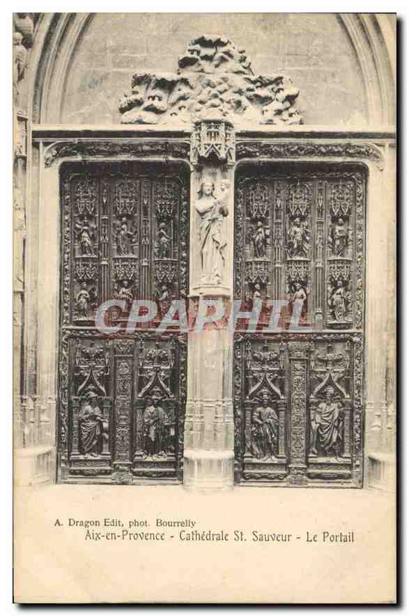 Aix-en-Provence — Cathédrale St Sauveur — Le Portail — A. Dragon Edit, phot. Bourrelly
