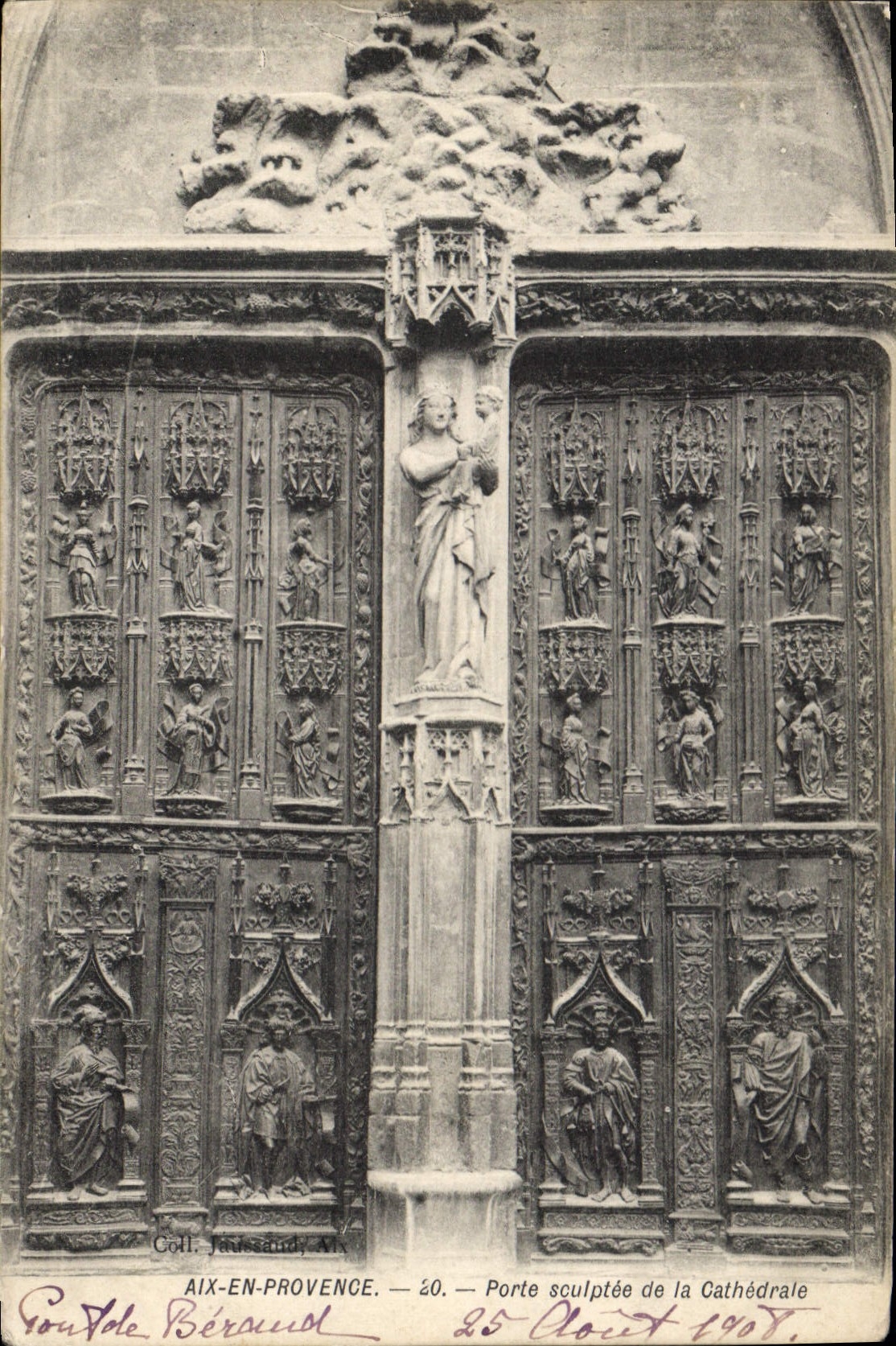 Aix-en-Provence — Porte sculptée de la Cathédrale — Coll. Jaussaud, n°20