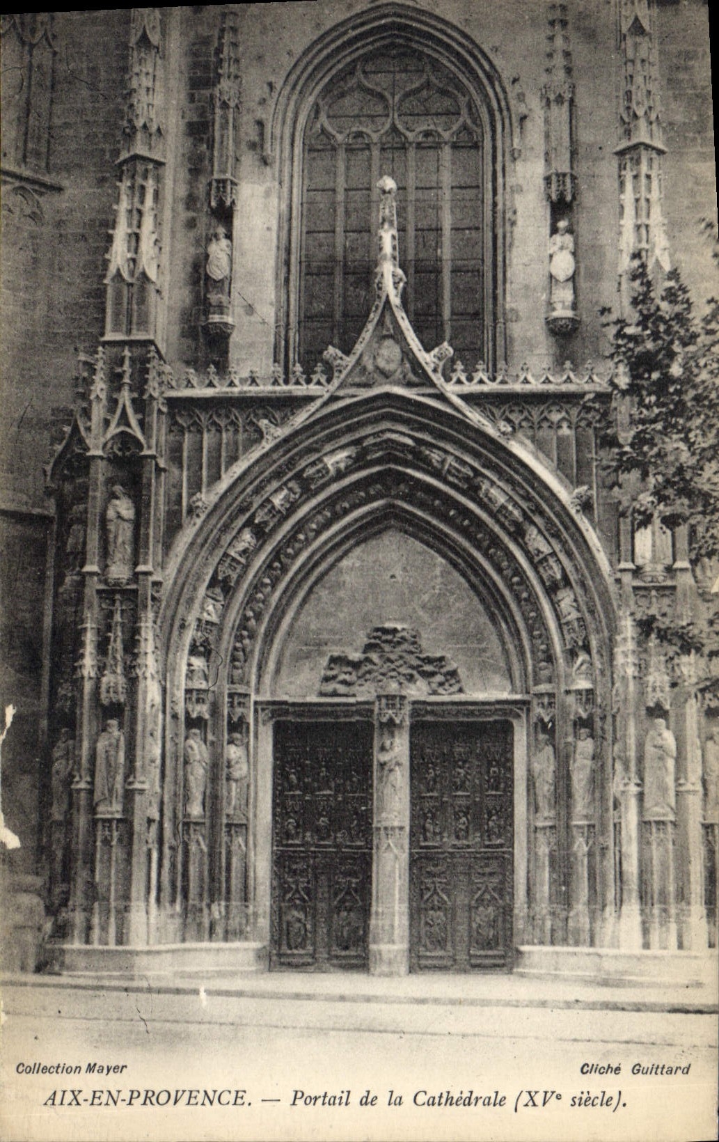 Aix-en-Provence — Portail de la Cathédrale (XVe siècle) — Cliché Guittard