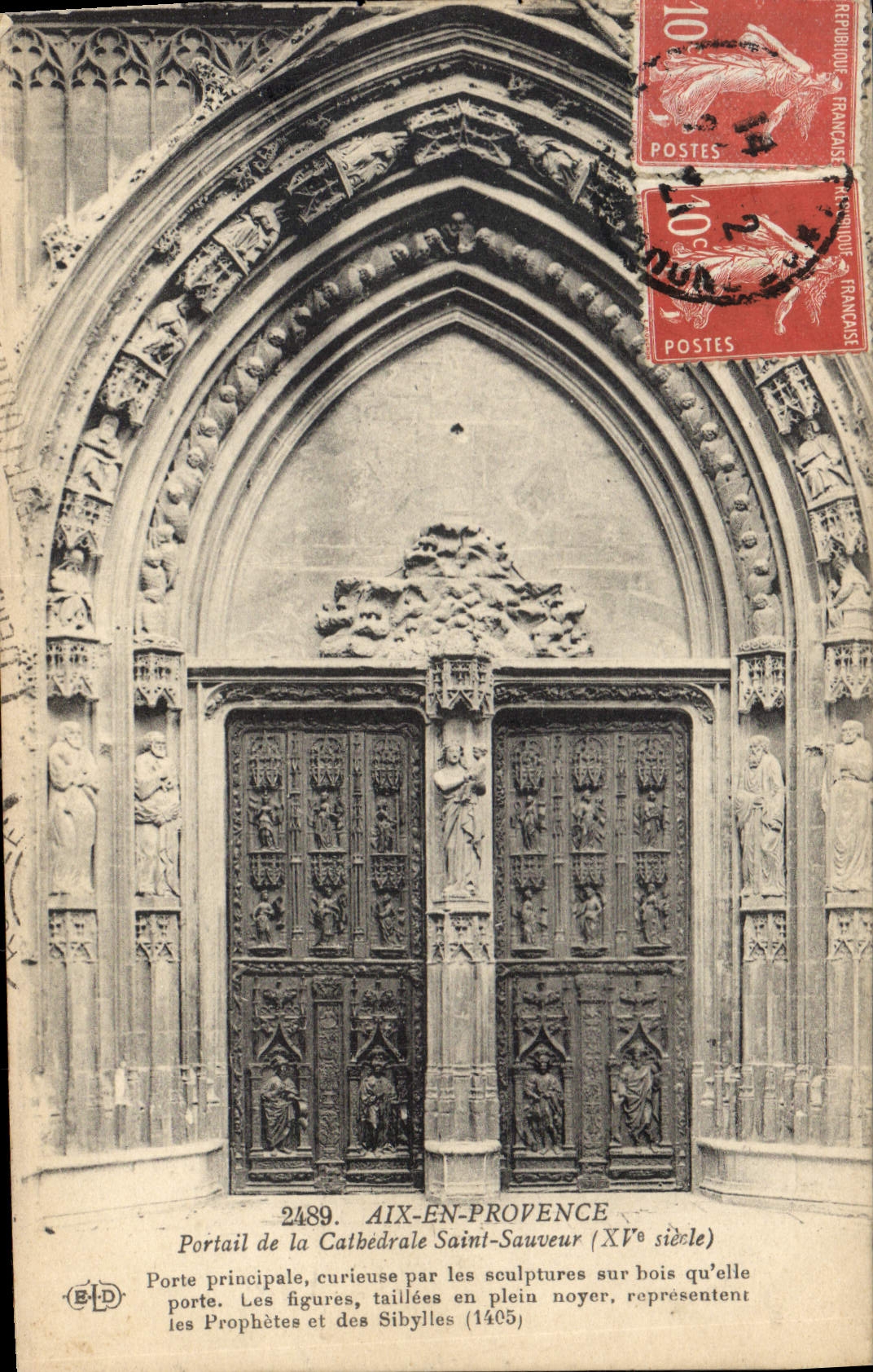 Aix-en-Provence — Portail de la Cathédrale Saint-Sauveur (XVe siècle) — Éditeur B.D. n°2489
