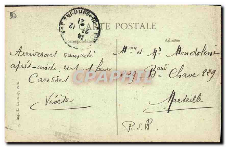 Aix-en-Provence — Portail de la Cathédrale Saint-Sauveur (XVe siècle) — Éditeur B.D. n°2489 — Rückseite
