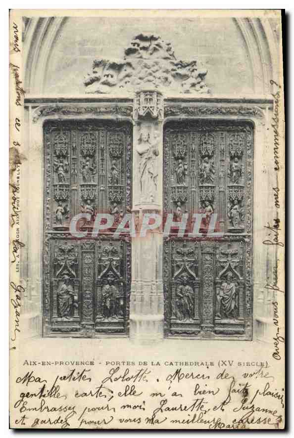 Aix-en-Provence — Portes de la cathédrale (XVe siècle) — éditeur non visible