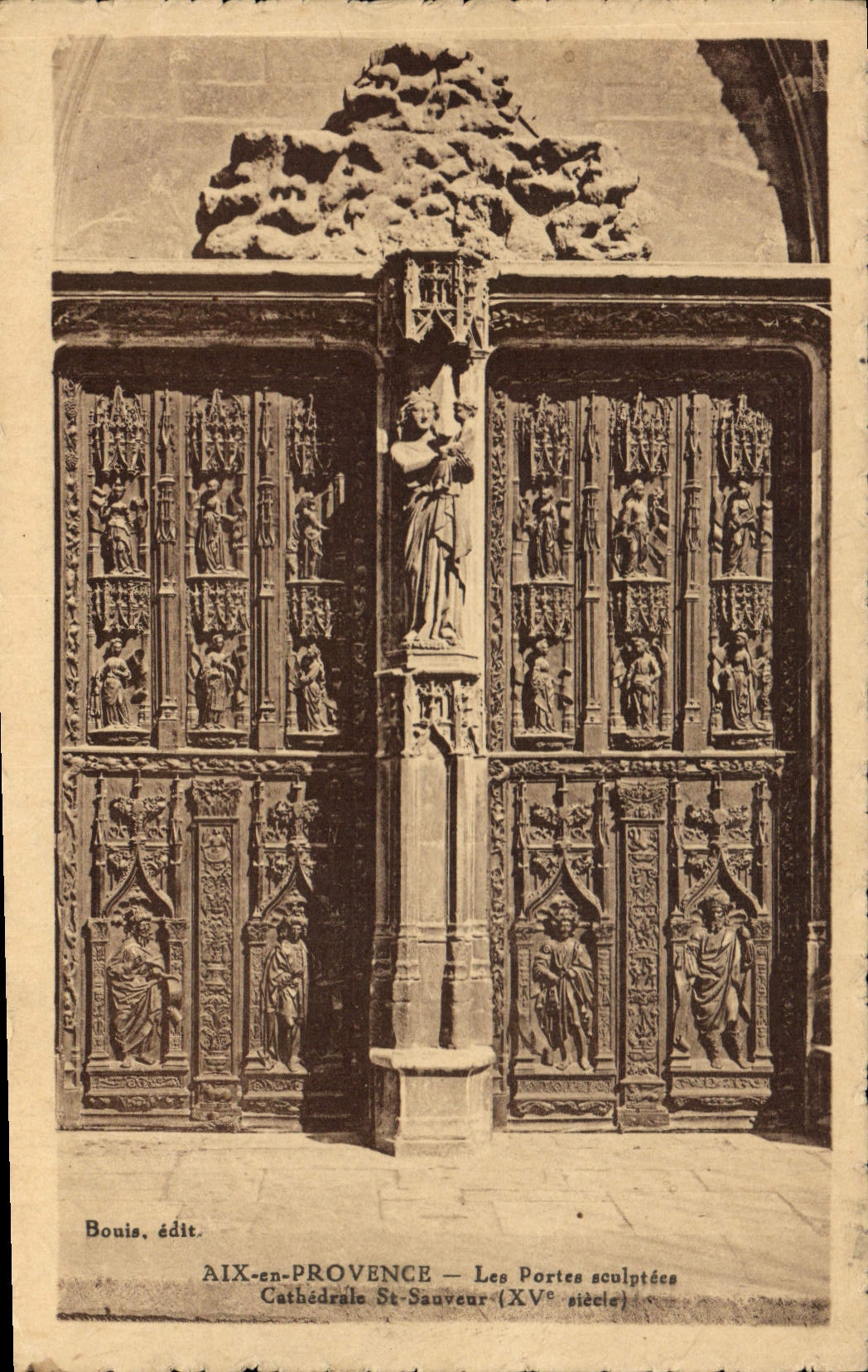 Aix-en-Provence — Cathédrale Saint-Sauveur — Les Portes sculptées (XVe siècle) — Bonis édit.