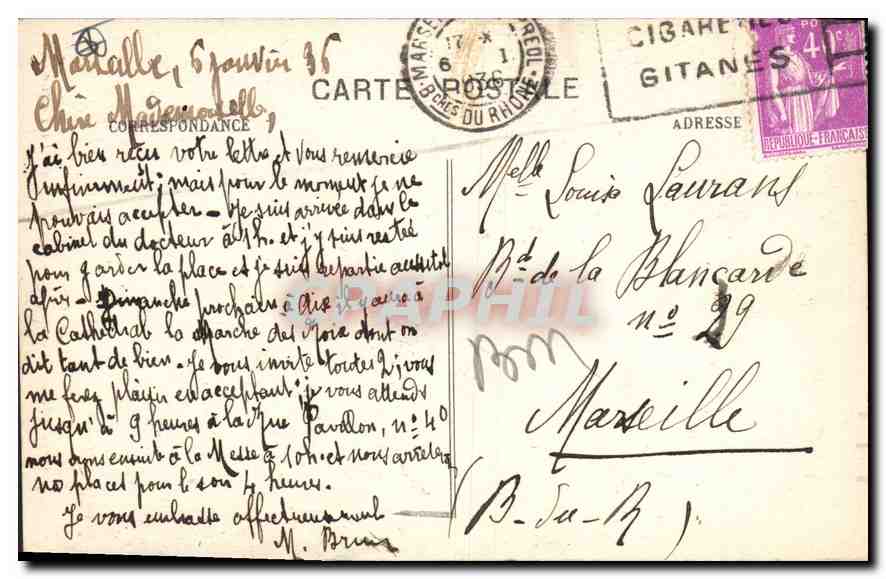 Aix-en-Provence — Cathédrale Saint-Sauveur et rue Jacques-de-la-Roque — Édition Paul Manuel — Verso