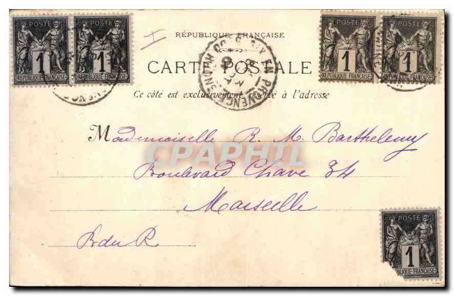 Aix-en-Provence — Portail de la Cathédrale (XV S.) et Façade de l'église Romane — éditeur non identifié — Verso