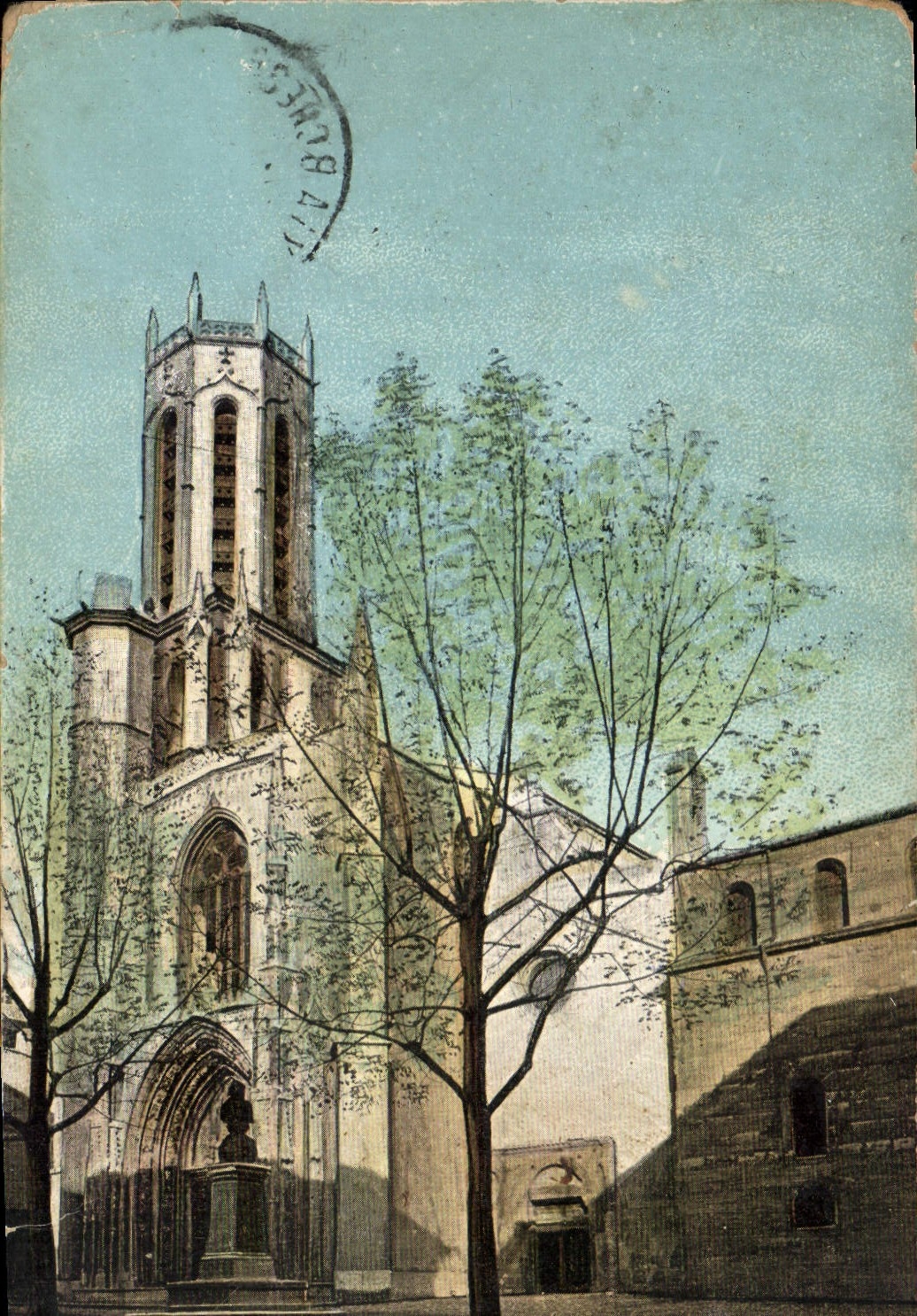 Église Saint-Pierre de Dijon — vue de la façade et de la tour — éditeur non identifié