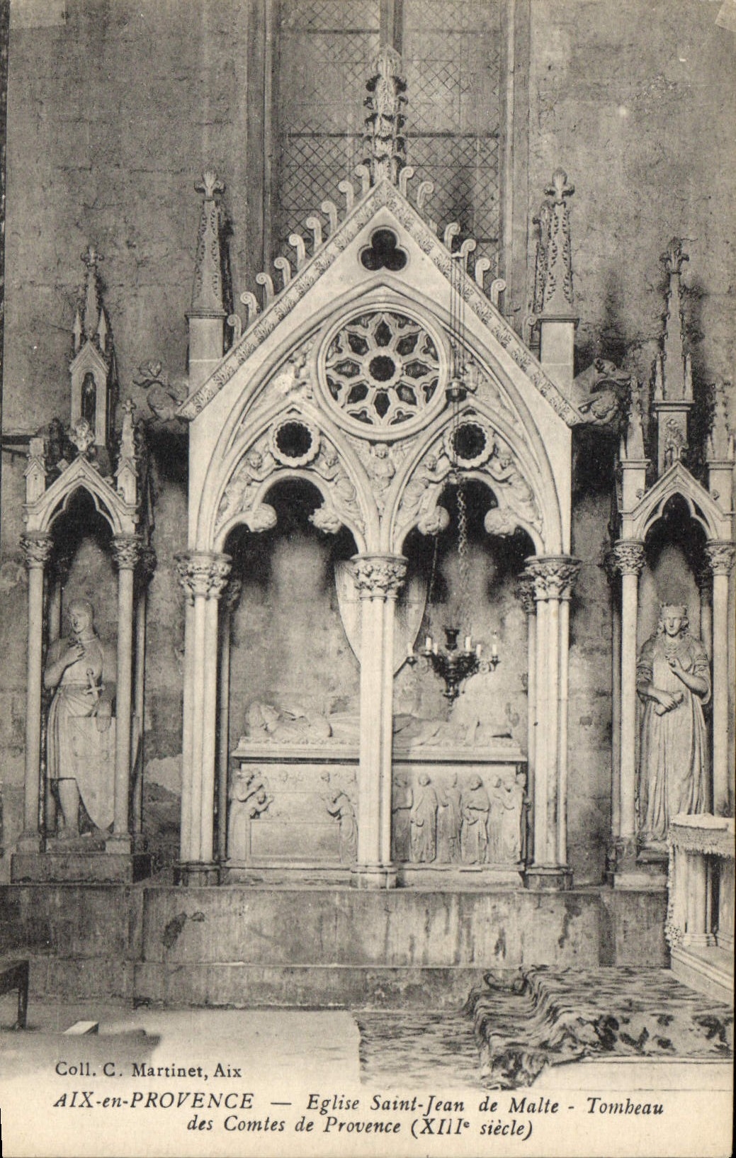 Aix-en-Provence — Église Saint-Jean de Malte — Tombeau des Comtes de Provence (XIIIe siècle) — Coll. G. Martinet, Aix
