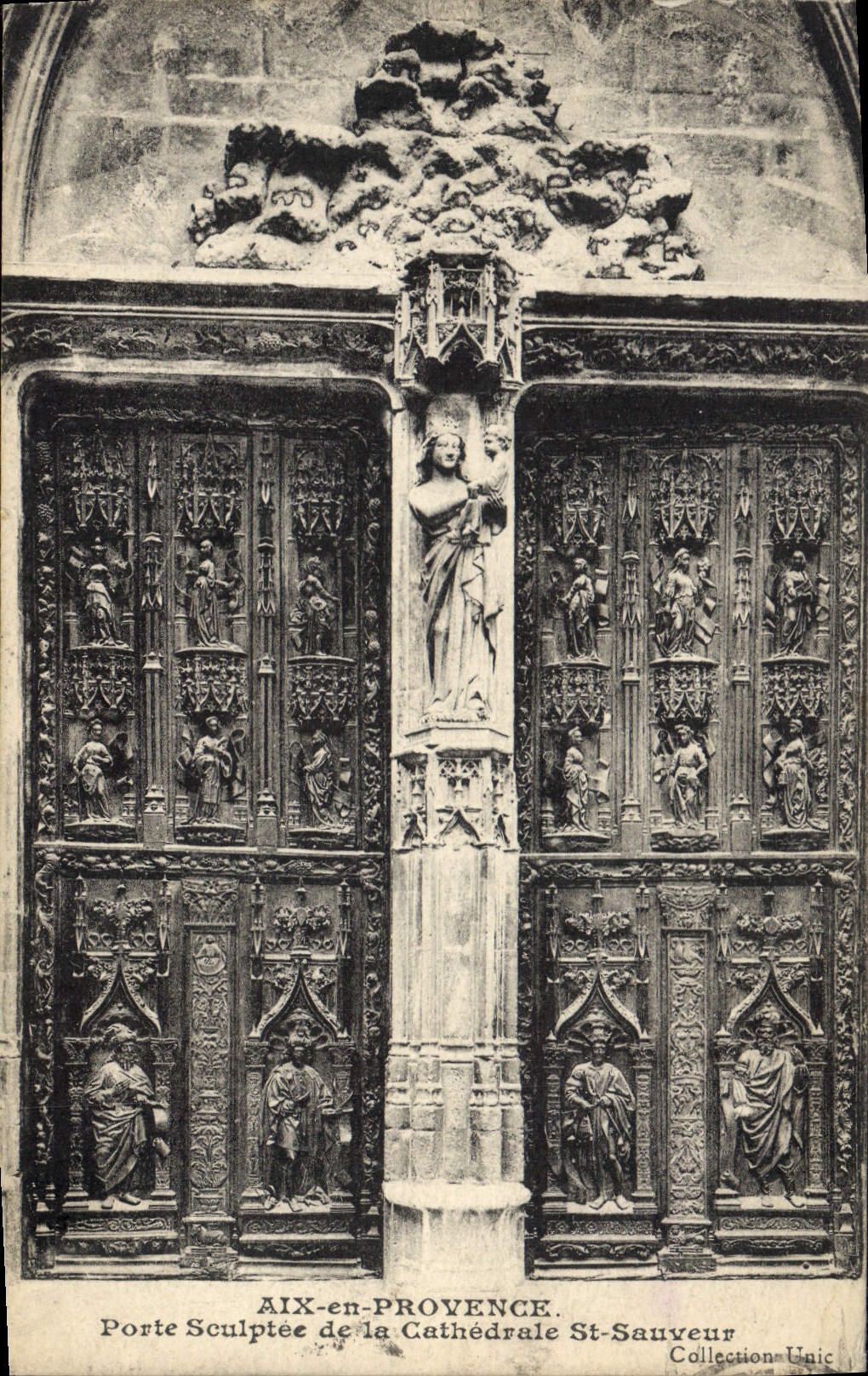 Aix-en-Provence — Porte sculptée de la Cathédrale Saint-Sauveur — Collection Unie