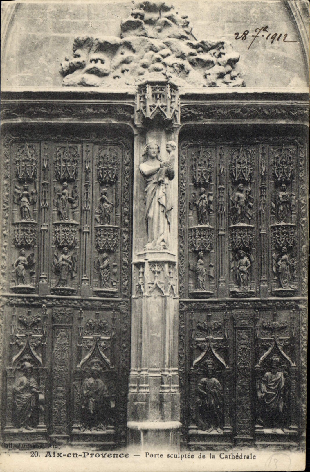 Aix-en-Provence — Porte sculptée de la Cathédrale — Éditeur : C. L. Aix