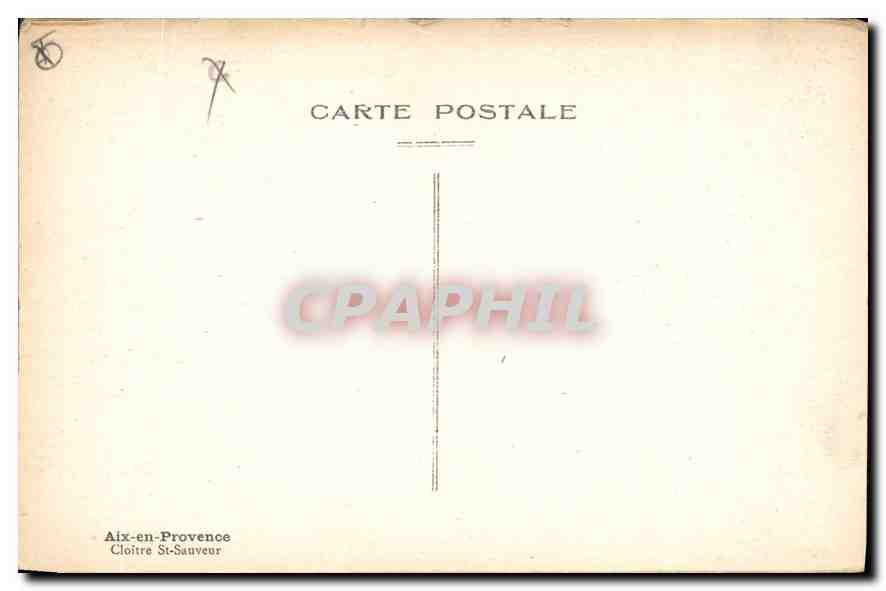 Cloître Saint-Sauveur — Aix-en-Provence — éditeur CPAPHIL — Verso