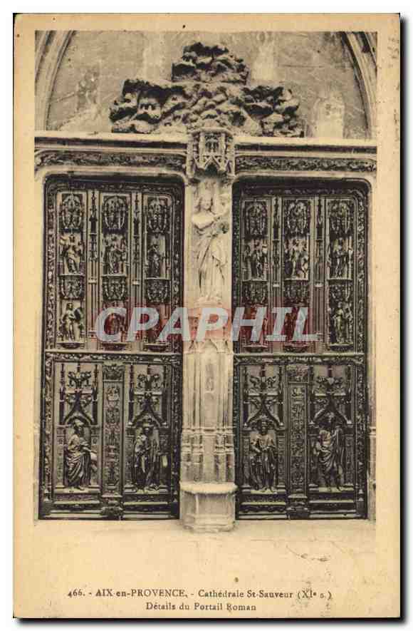 AIX-en-PROVENCE - Cathédrale St-Sauveur (XIe s.) - Détails du Portail Roman