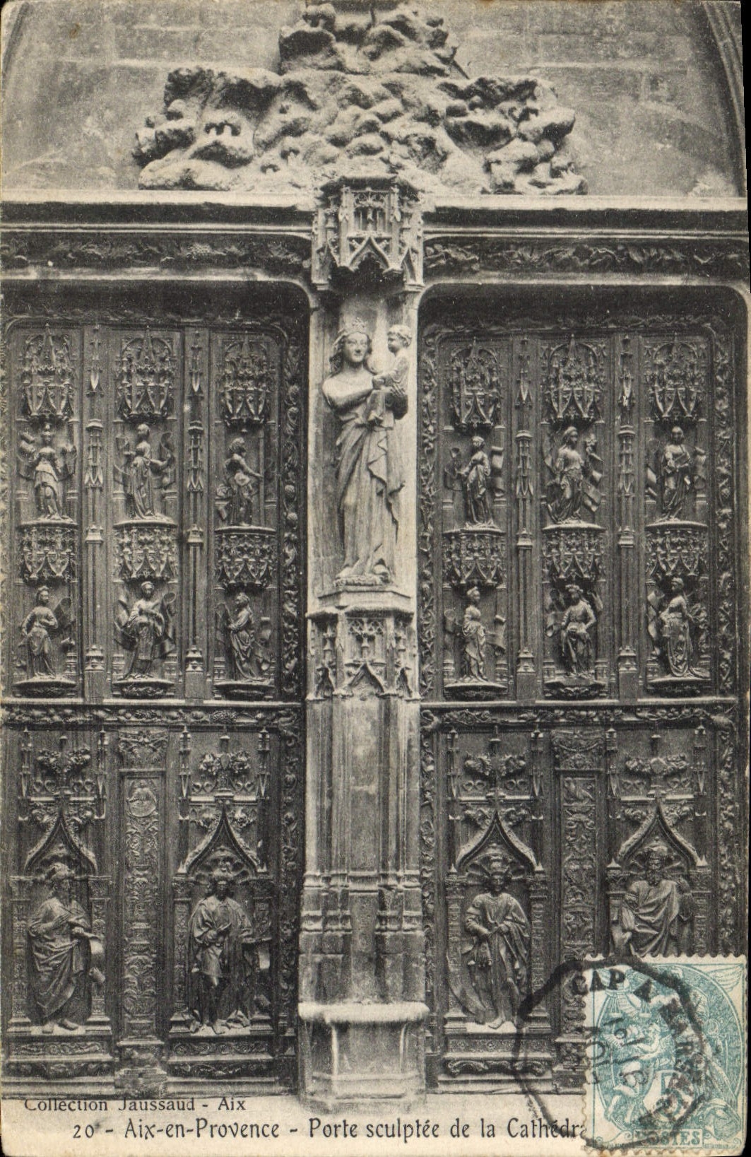 Aix-en-Provence — Porte sculptée de la Cathédrale — Collection Jaussaud, n°20