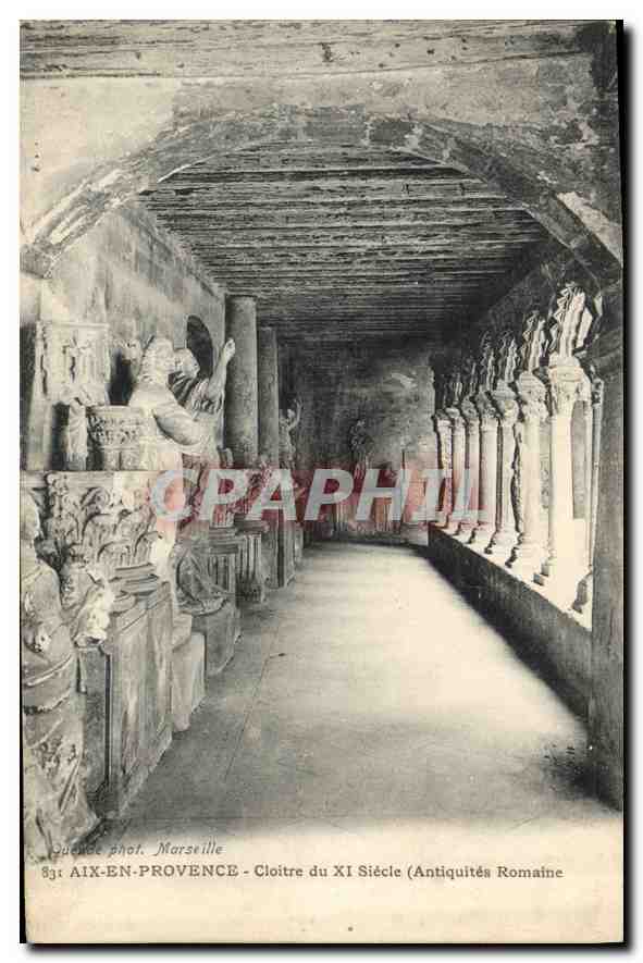 Aix-en-Provence — Cloître du XIe siècle (Antiquités Romaine) — Guéde phot. Marseille, n°83