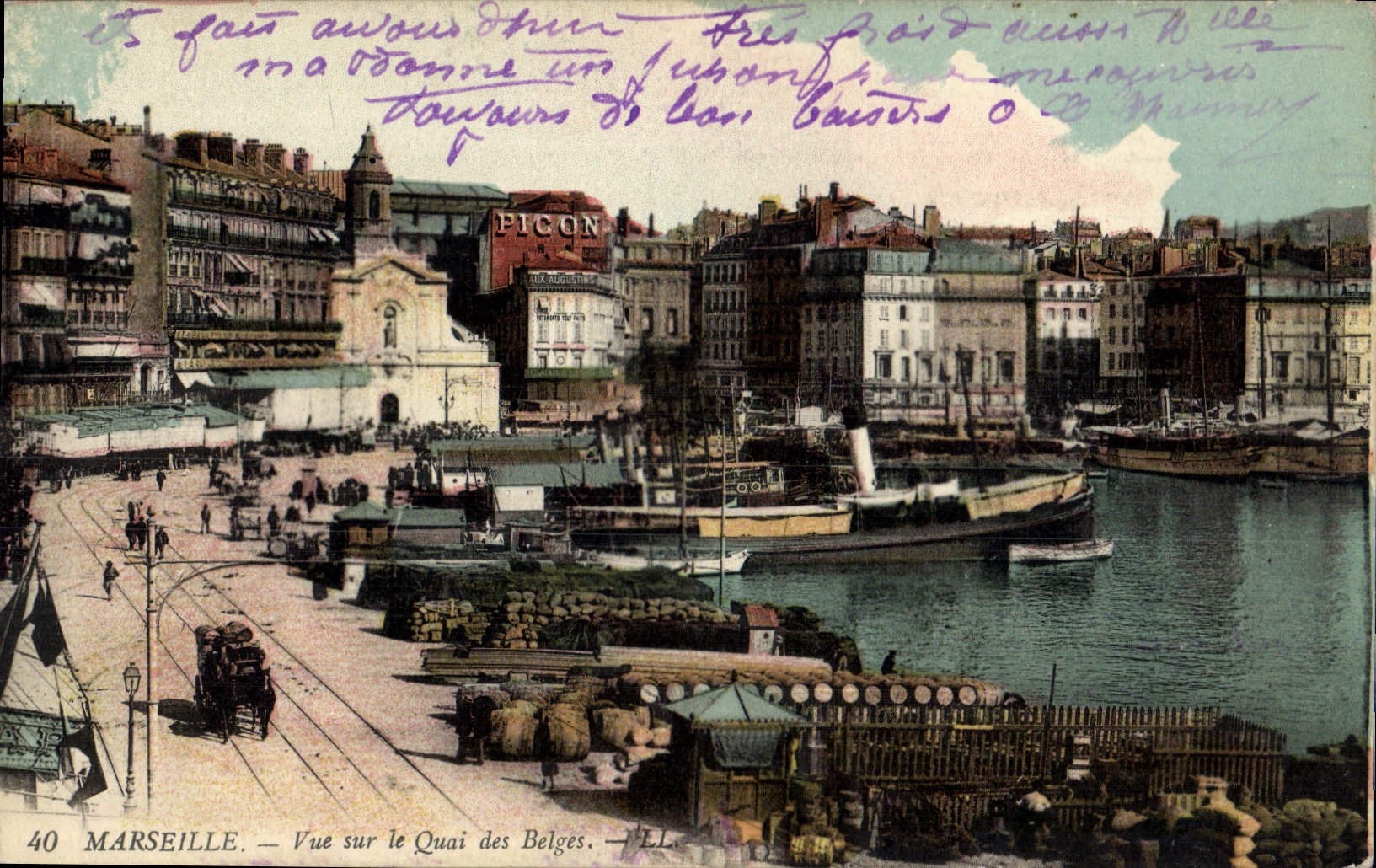 CPA Marseille vue sur le Quai des Belges 