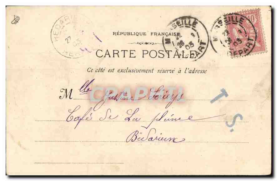 CPA Marseille l'Entree du Vieux Port  — Verso