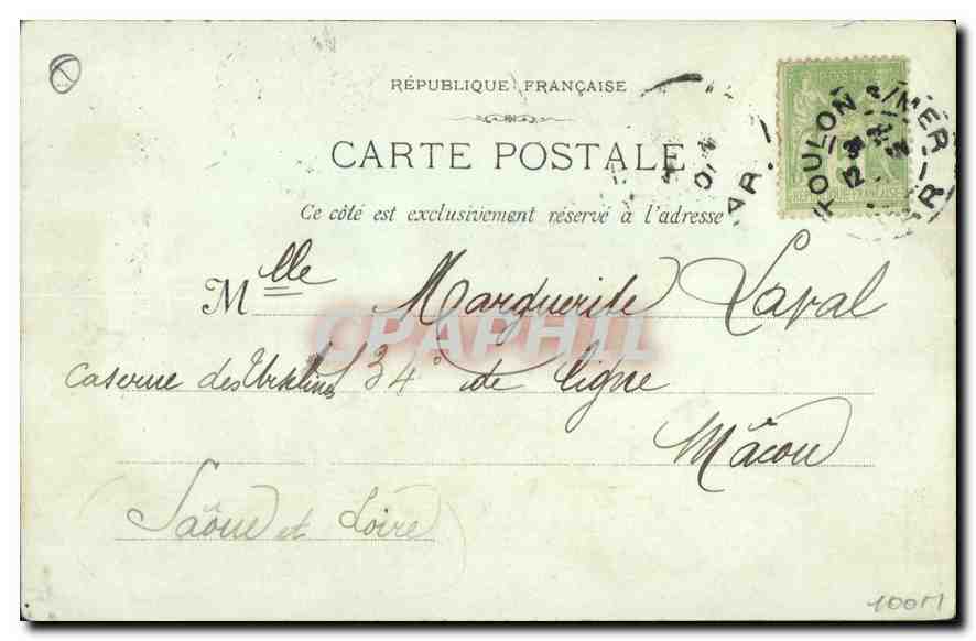Vieux Port & N D de la Garde — Marseille — Phototype R. Clouin — Verso