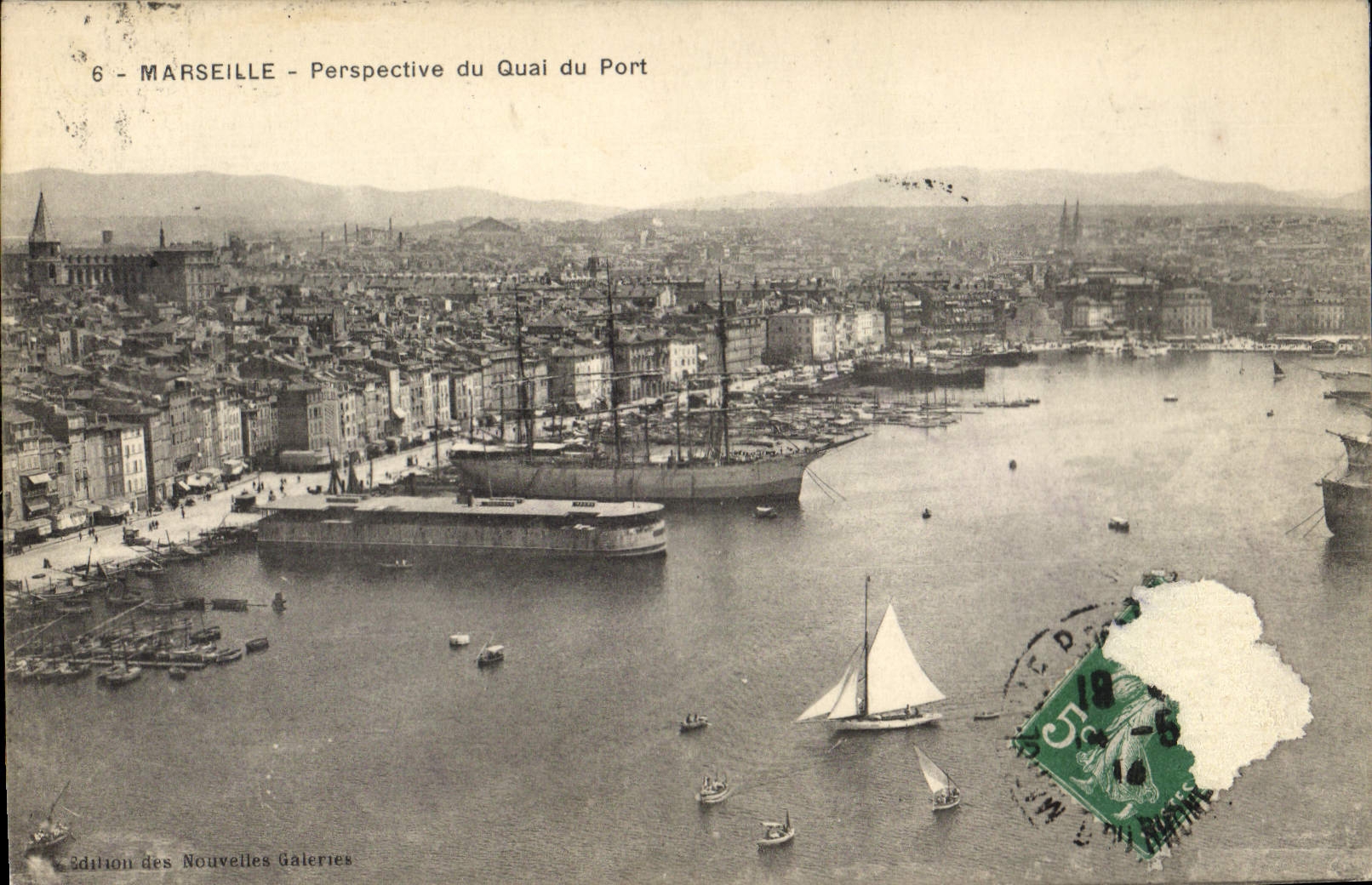 CPA Marseille Perspective du Quai du Port 
