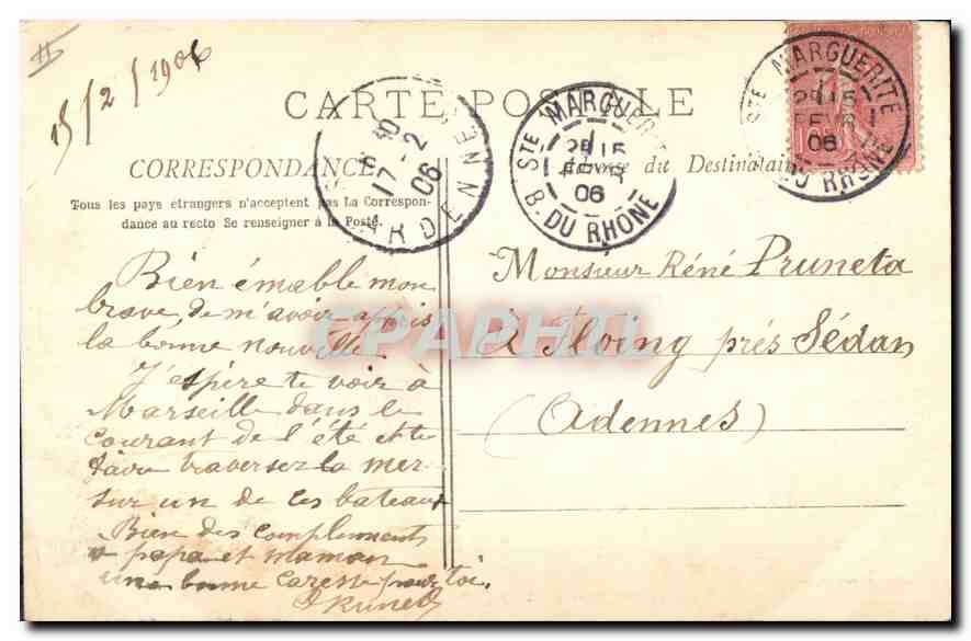 Marsiglia - Il Molo del Porto Vecchio — editore V. Lainour, n° 2509 — Verso