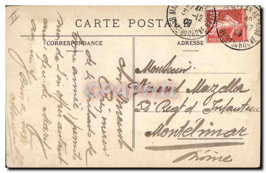 CPA Marseille un Coin du Vieux Port  — Verso