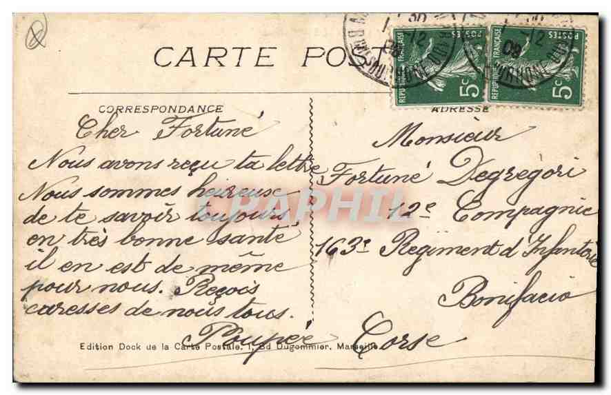 CPA Marseille Entree du Vieux Port  — Verso