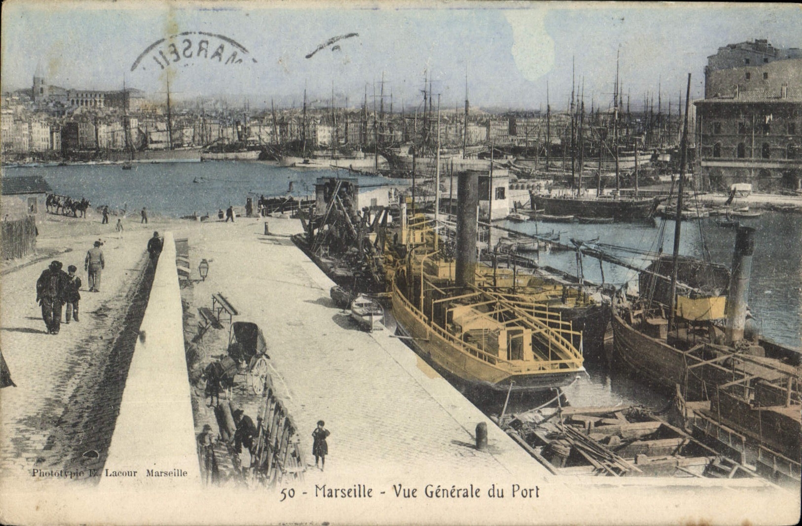 Marseille — Vue Générale du Port — Phototypie De Lacour Marseille n°50