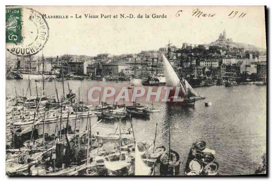 CPA Marseille le Vieux Port et N D de la Garde 