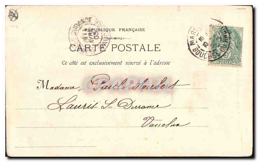 CPA Marseille l'Entree du Vieux Port  — Verso