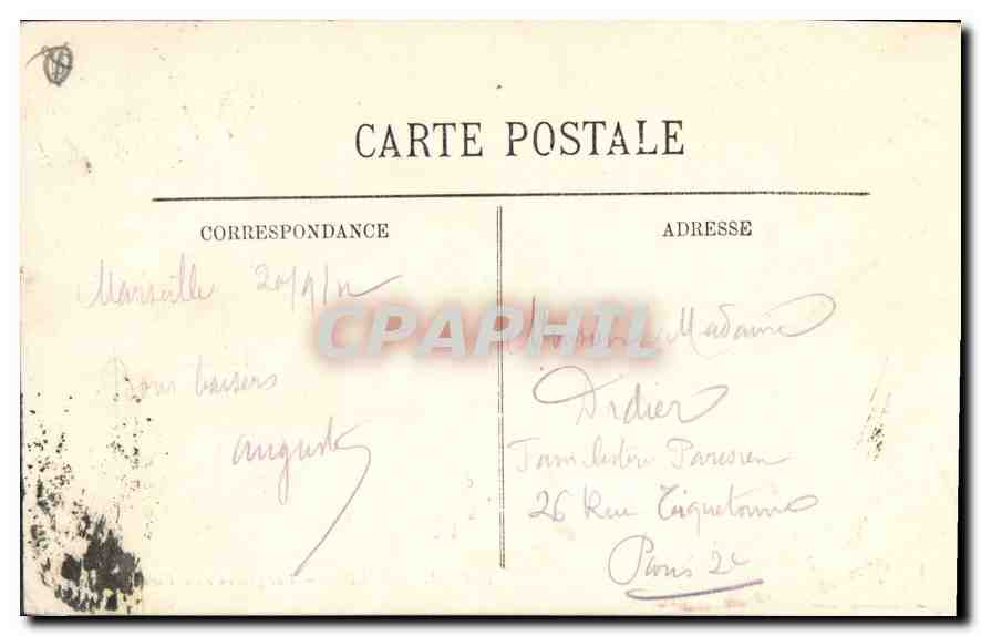 CPA Marseille vue generale du Vieux Port  — Verso