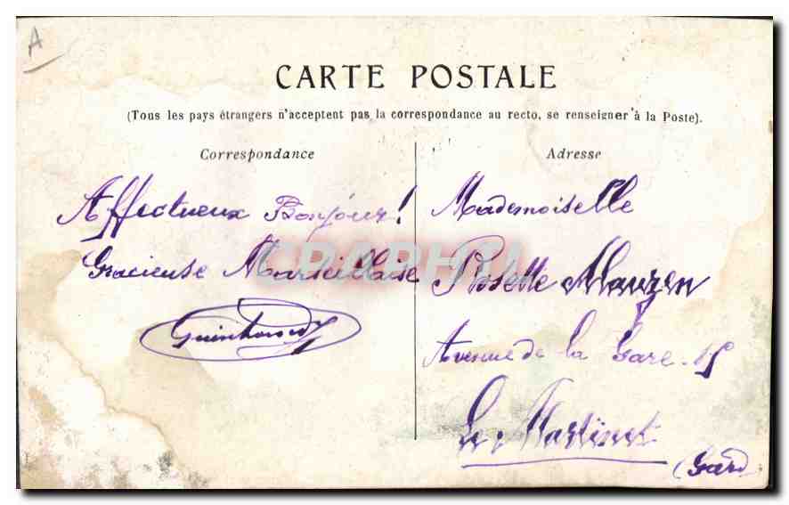 CPA Marseille Barques de Pecheurs au Vieux Port  — Verso