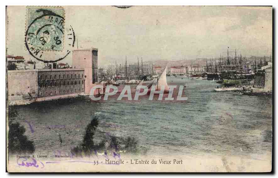 CPA Marseille l'Entree du Vieux Port 